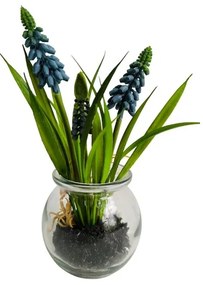 Bluebell artificială în sticlă, 19 cm