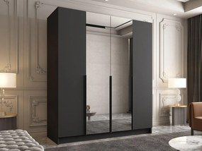 Dulap de haine Sezalos II (Negru) (cu oglindă). 1105822