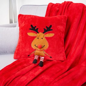 Față de pernă de Crăciun 4Home Happy Reindeer,40 x 40 cm