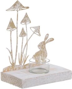 Samuel Suport lumanare iepure Paste, Lemn, Auriu