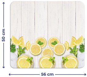 Protecție pentru peretele de la aragaz din sticlă temperată 50x56 cm Lemons – Wenko