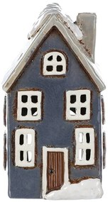Decorațiuni de Crăciun Căsuță de iarnă, ceramică,pentru lumânare de ceai, gri