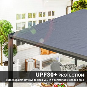 Outsunny Pavilion de Grădină Extensibil Până cu 2 Roți cu Frână, 560x295x275 cm, Gri Închis | Aosom Romania