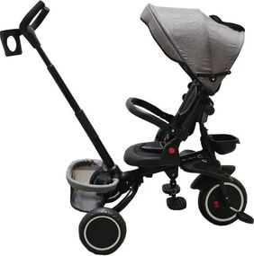 Tricicleta pliabila cu copertina Baby Care™ Folding Trike, Roti din spuma cauciucata EVA, Pedale si maner pentru parinti, Scaun reversibil cu rotire