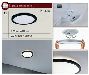 Plafonieră LED/11,2W ATRIA 230V neagră Paulmann 70997