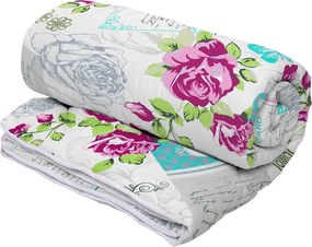 Set Alcam, Rose, 2 perne microfibra 50x70 cm si pilota matlasata 200x220 cm