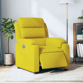 vidaXL Fotoliu rabatabil electric, galben, catifea
