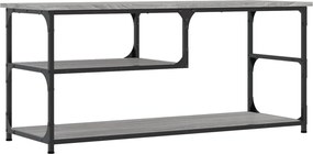vidaXL Comodă TV, gri sonoma, 103x38x46,5 cm, lemn prelucrat și oțel