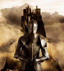 Ilustrație Person in armor guarding castle, Colin Anderson Productions pty ltd