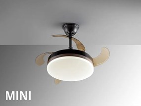 Lustra LED cu Ventilator si telecomanda, lame retractabile Mini Vento negru/bronz