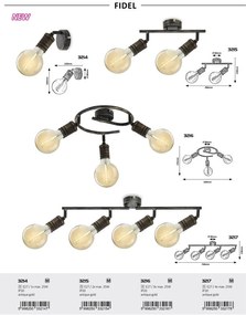 Lustra aplicata 4l design industrial Fidel auriu antic