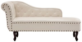 60783 vidaXL Șezlong, alb crem, piele ecologică