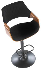 Scaun de bar Hazel, negru / nuc