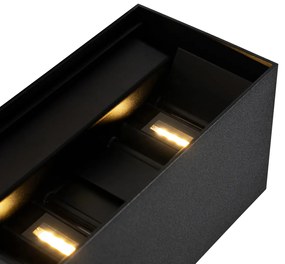 Aplică exterioară neagră cu LED integrat 4 lumini IP54 - Edwin