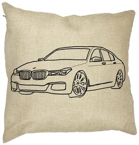 Perna Decorativa Patrata BMW Lover, 40x40 cm, Husa Detasabila, Burduf