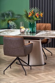 Masa extensibila Robinson marmura bej/cappuccino - L160-200 cm