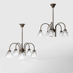 Candelabru stil neoclasic din alama si sticla Elide