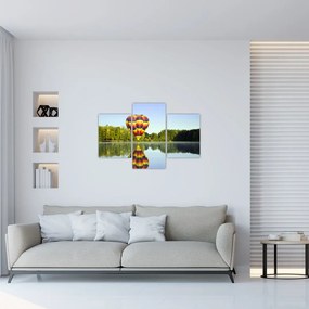 Tablou cu balon cu aer cald pe un lac (90x60 cm)