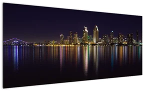 Tablou cu orașul nocturn (120x50 cm)