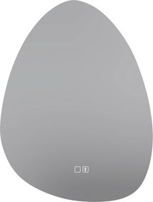 HOMCOM Oglindă de baie cu LED, 3 culori, 60x80 cm, neregulată, Bluetooth, antiaburire, touch | Aosom Romania