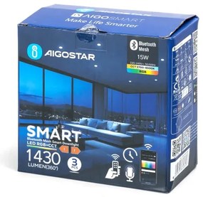 SET 3x corp de iluminat LED RGBW dimabil încastrat Aigostar MESH 15W/230V 2700K-6500K d. 17cm