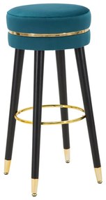 Scaun de bar turcoaz tapițat (înălțime șezut 74 cm) Paris – Mauro Ferretti