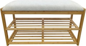 Bancheta cu raft pentru pantofi ZEN-BO 80cm bambus