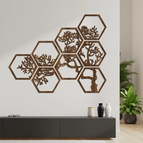 DUBLEZ | Decorațiune autoadezivă - Arbore în hexagoane (8 piese)