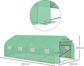 Outsunny Sera Gradina Verde Pentru Legume 6x3x2 | Aosom Romania