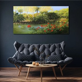 Tablou canvas Pod modern de pădure fluvială