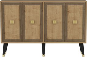 Consola, Hanah Home, Ansel, 120x80x30 cm, Stejar safir / Aur