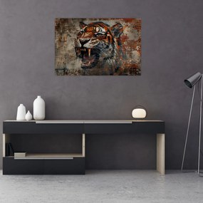 Tablou - Tigru din Cărămizi (90x60 cm)