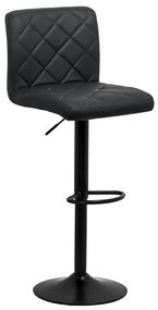 Scaun de bar negru ABS 147 – piele sintetică, modern, stabil