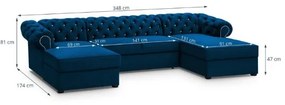 Coltar extensibil forma U albastru inchis Versace
