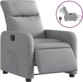 vidaXL Fotoliu rabatabil electric, gri deschis, textil
