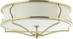 Lustra aplicata din metal auriu satinat si tesatura crem Stesso PL M