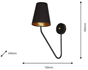 Aplică perete VICTORIA 1xE27/60W/230V negru