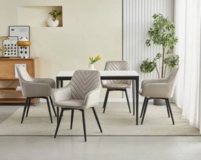 Scaun de masa rotativ NANA360 VELVET, bej
