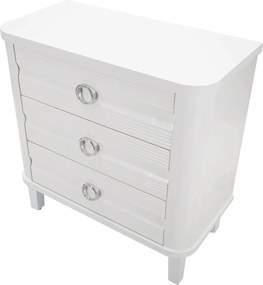 Comoda, Shine, Mauro Ferretti, 81 x 40 x 84 cm, lemn de brad/MDF/metal, alb