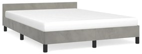 347573 vidaXL Cadru de pat cu tăblie, gri deschis, 140x200 cm, catifea