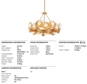 Candelabru LUX realizat manual, design modern EMERALD, cu 16 surse de lumina
