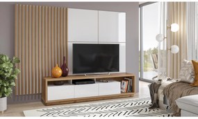 Mobilier living Celcey Typ 10 (Stejar wotan + alb lucios). 1108319