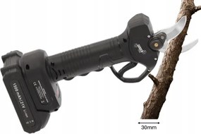 Foarfece de crengi fără fir 30 mm - două baterii, încărcător, geantă de transport