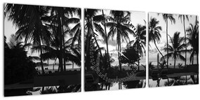 Tablou - Insula tropicală (cu ceas) (90x30 cm)