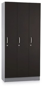 Dulap din lemn Visio LUX - 3 compartimente, 90 x 42 x 190 cm, antracit