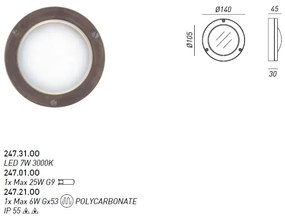 Aplica exterior cu protectie IP55 Marina G9, 14cm 247.01.OO