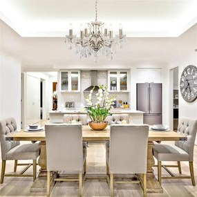 Searchlight - Lustră de cristal pe lanț PARIS 6xE14/40W/230V