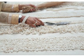 Covor gri deschis/crem lavabil/țesut manual din bumbac 140x200 cm Air Natural – Lorena Canals