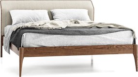 Pat lemn masiv Bordo Tapitat 140/160/180x200 cm - 180x200