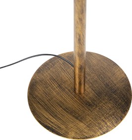 Lampa de podea moderna aurie cu abajur negru cu auriu - Simplo